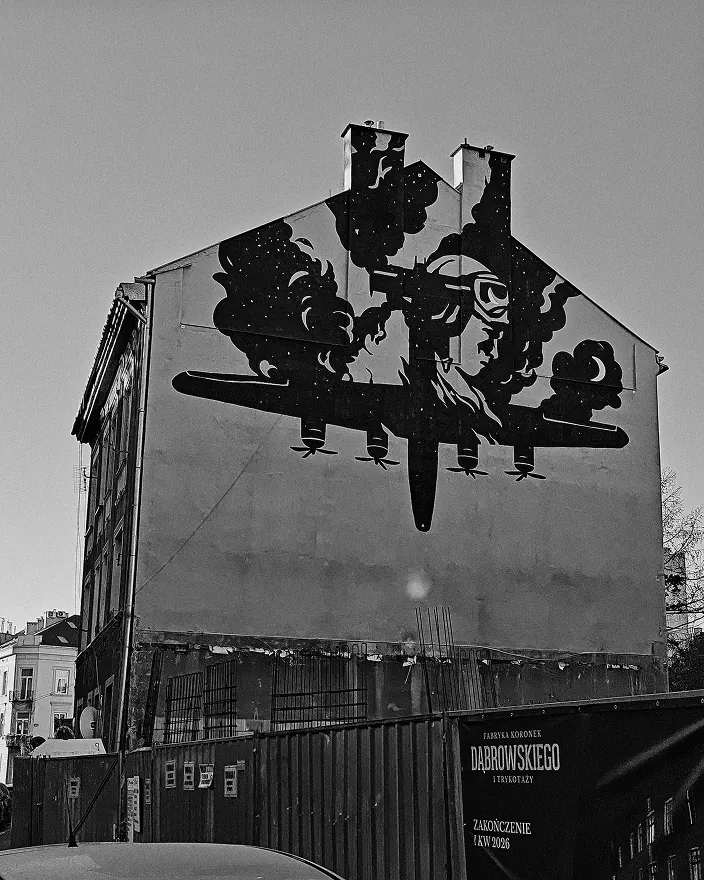 Mural „Liberator” przy ul.Dąbrowskiego, obecnie przeniesiony na ul.Hetmańską, 2024